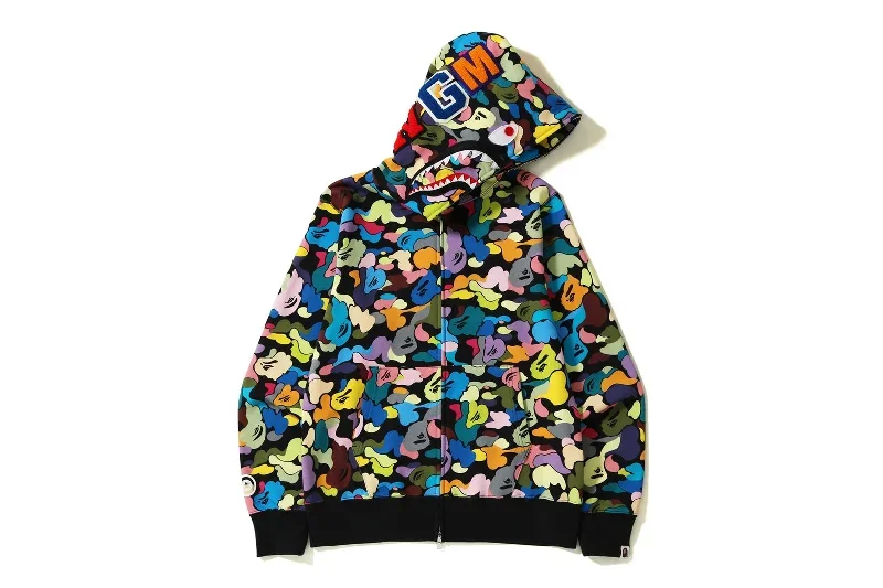 MULTI CAMO SHARK FULL ZIP HOODIE