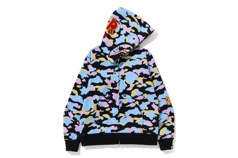 NEW MULTI CAMO 2ND SHARK FULL ZIP HOODIE