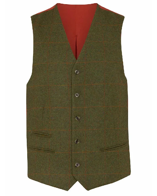 Alan Paine Mens Tweed Lined Back Waistcoat