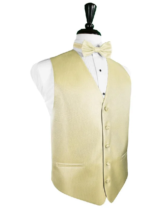 Banana Herringbone Tuxedo Vest