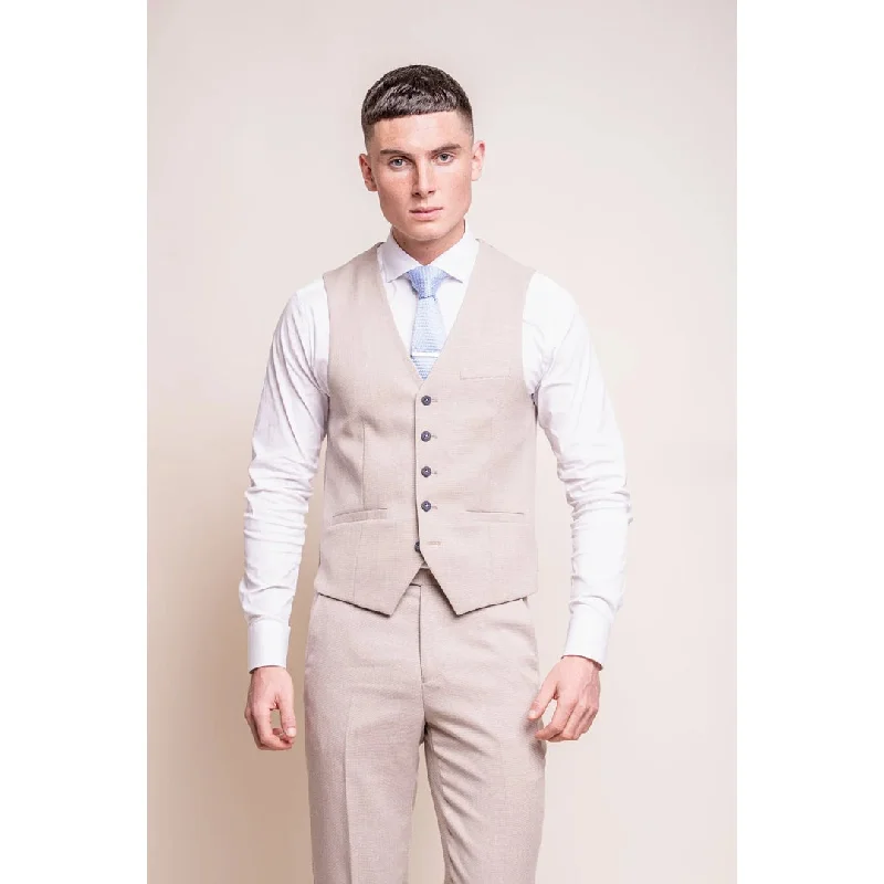 Miami - Men's Beige Wedding Waistcoat