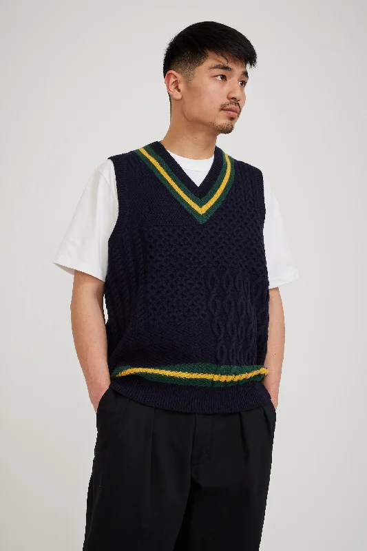 Cricket Vest Patchwork Like Navy