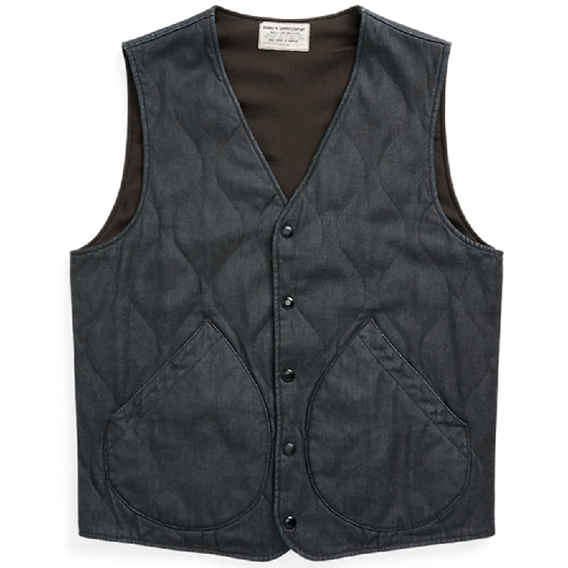 【SALE30%OFF】Double RL『OUILTED INDIGO DENIM VEST』(NAVY)