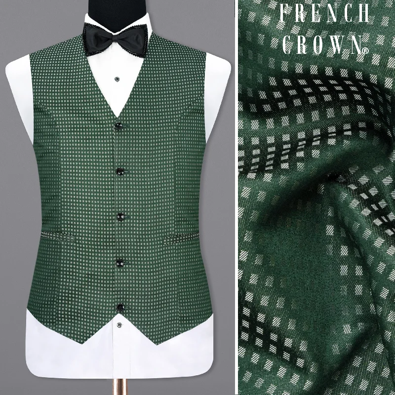 Everglade Green Square Textured Waistcoat