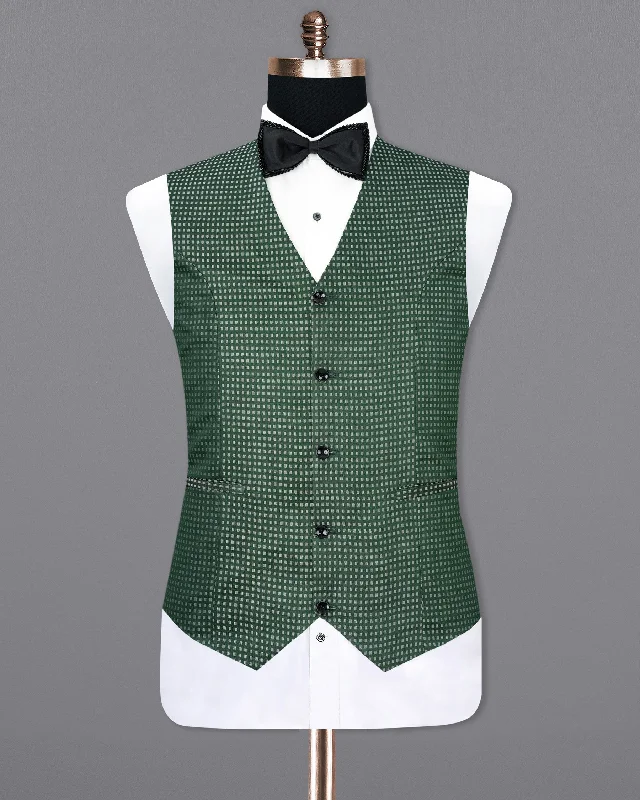 everglade-green-square-textured-waistcoat-ak