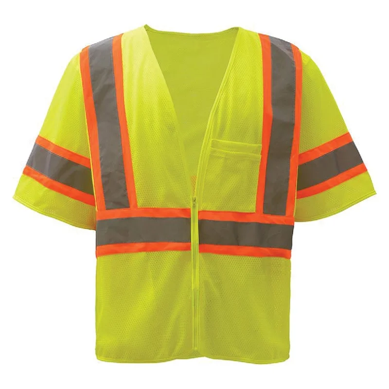 GSS Safety ANSI 3 Standard Two Tone Mesh Hi-Vis Zipper Safety Vest