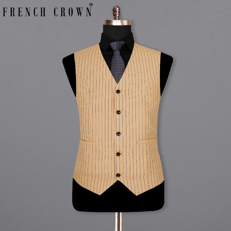 Harvest Gold Cream Striped Woolrich Waistcoat