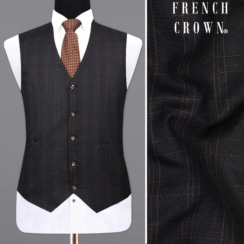 Jaguar Black Plaid Waistcoat