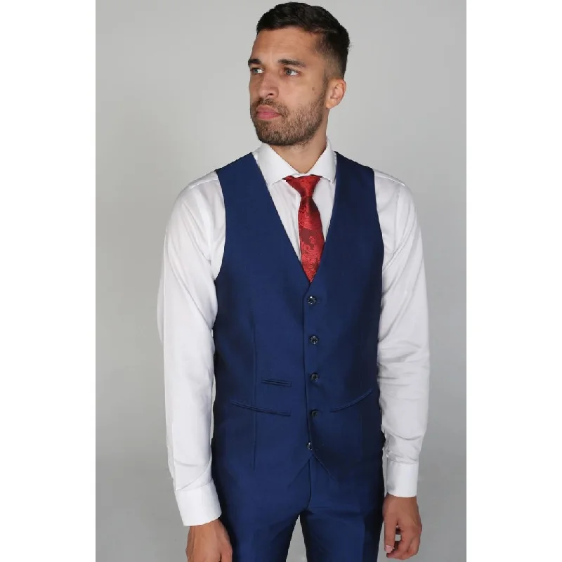 Kingsley - Men's Plain Blue Waistcoat