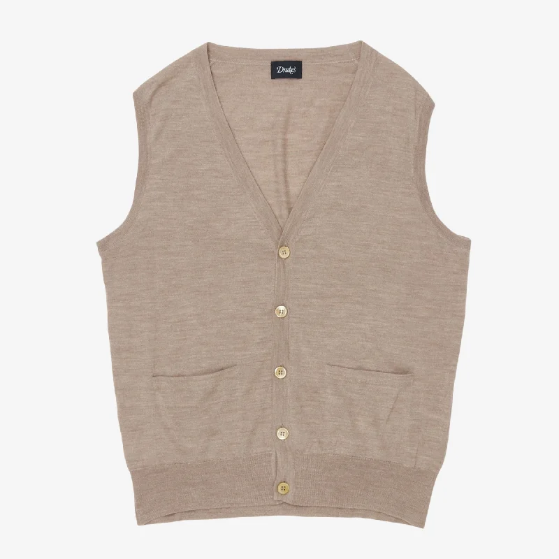 Wool Sleeveless Cardigan