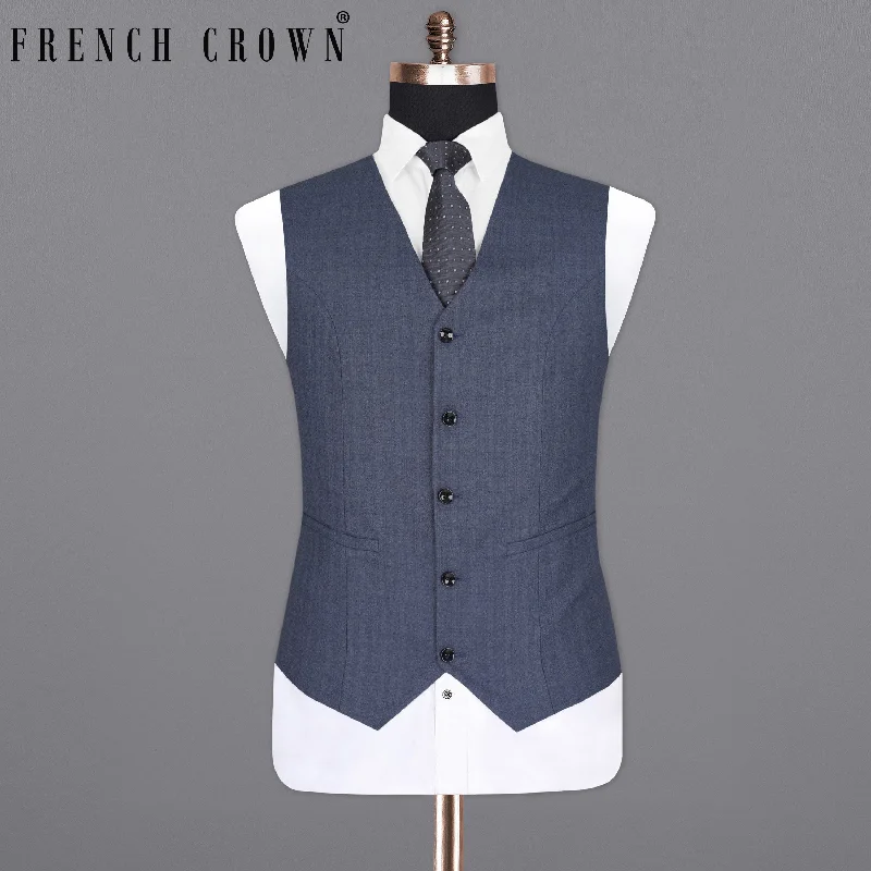 Limed Spruce Blue Plaid Waistcoat