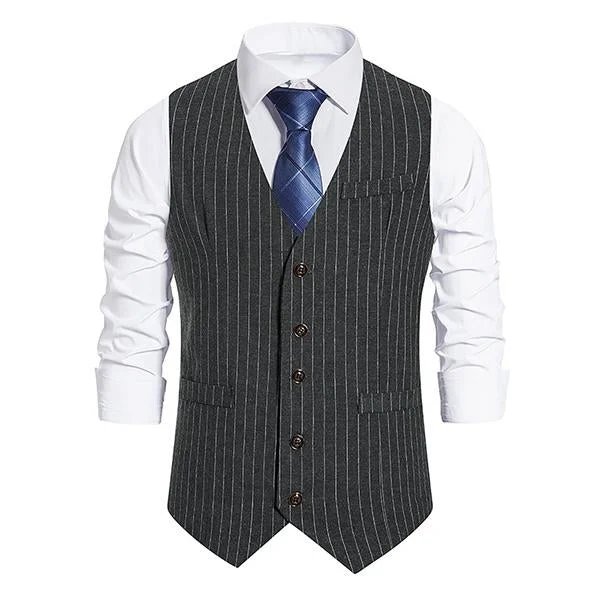 Men's Single-breasted Striped Suit Vest 57502558M