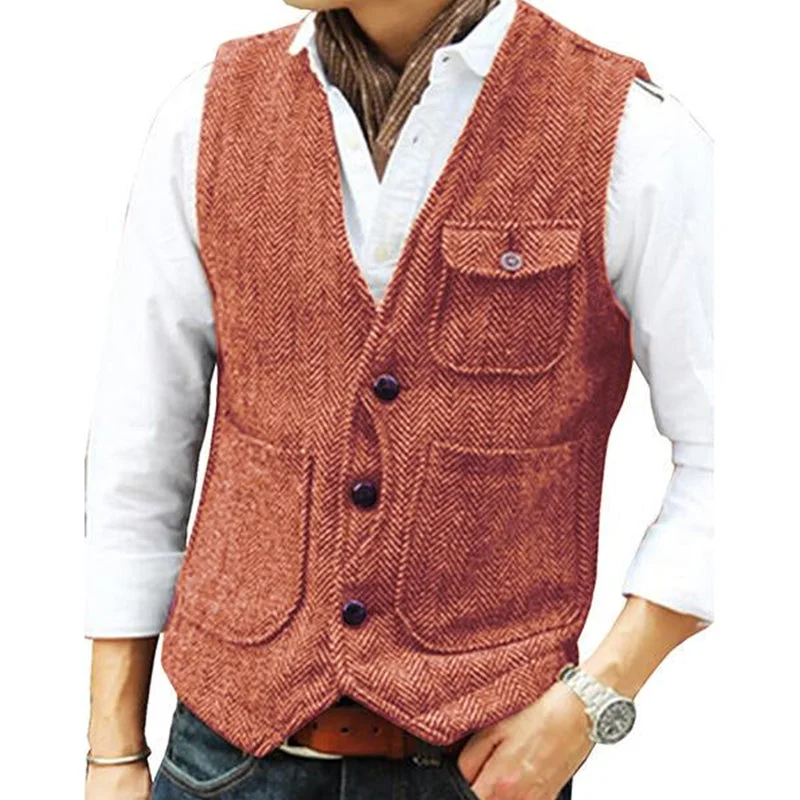 mens-v-neck-single-breasted-tweed-vest-39854419m