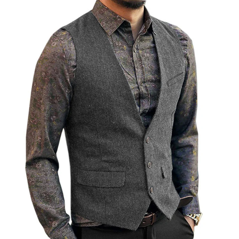 mens-v-neck-tweed-single-breasted-vest-89211169m