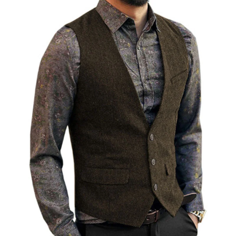 mens-v-neck-tweed-single-breasted-vest-89211169m