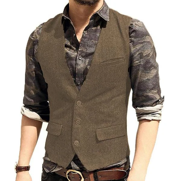 mens-v-neck-tweed-single-breasted-vest-89211169m