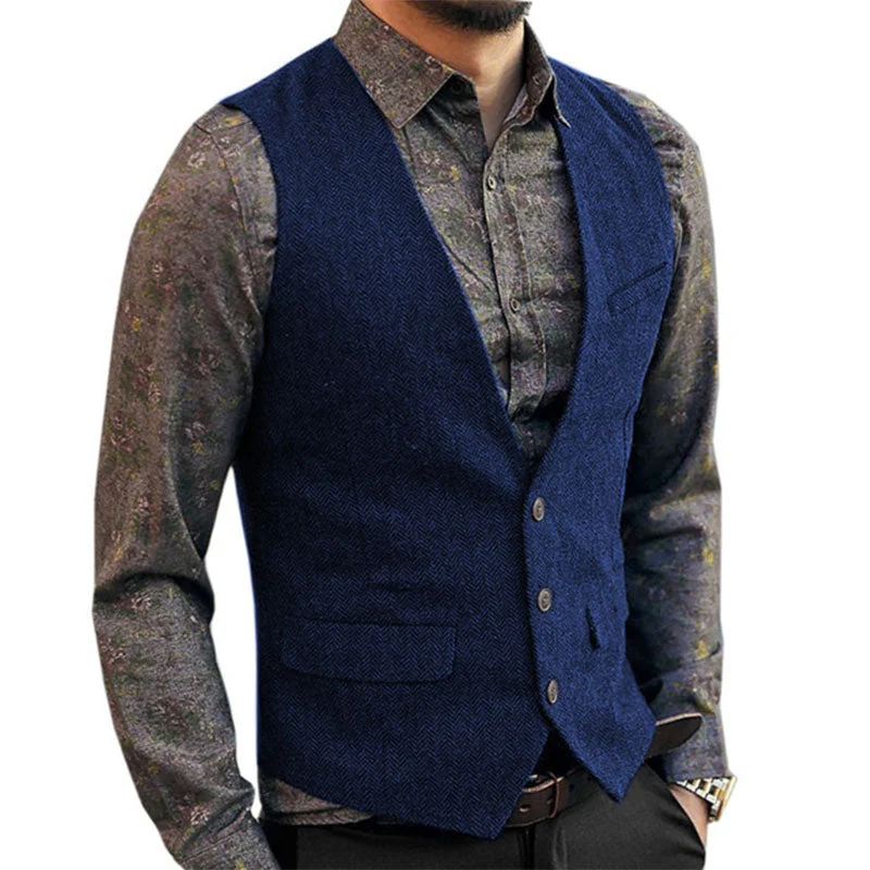 mens-v-neck-tweed-single-breasted-vest-89211169m