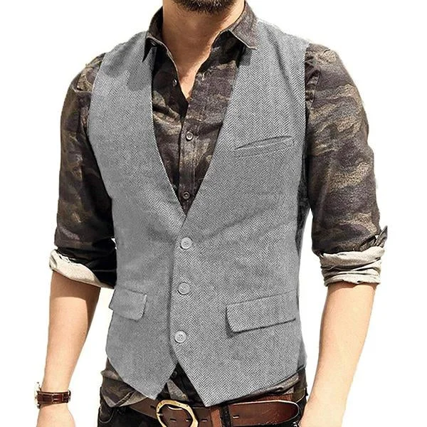 mens-v-neck-tweed-single-breasted-vest-89211169m