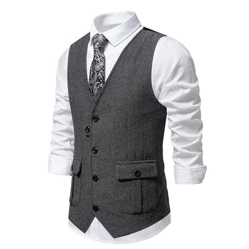 mens-vintage-herringbone-fabric-v-neck-suit-vest-13250914y