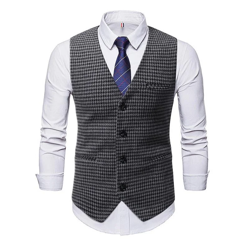 mens-vintage-houndstooth-single-breasted-v-neck-suit-vest-97818421y