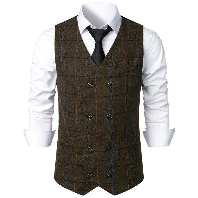 mens-vintage-plaid-v-neck-double-breasted-suit-vest-70463888z