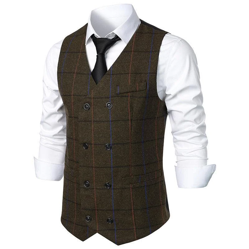 mens-vintage-plaid-v-neck-double-breasted-suit-vest-70463888z