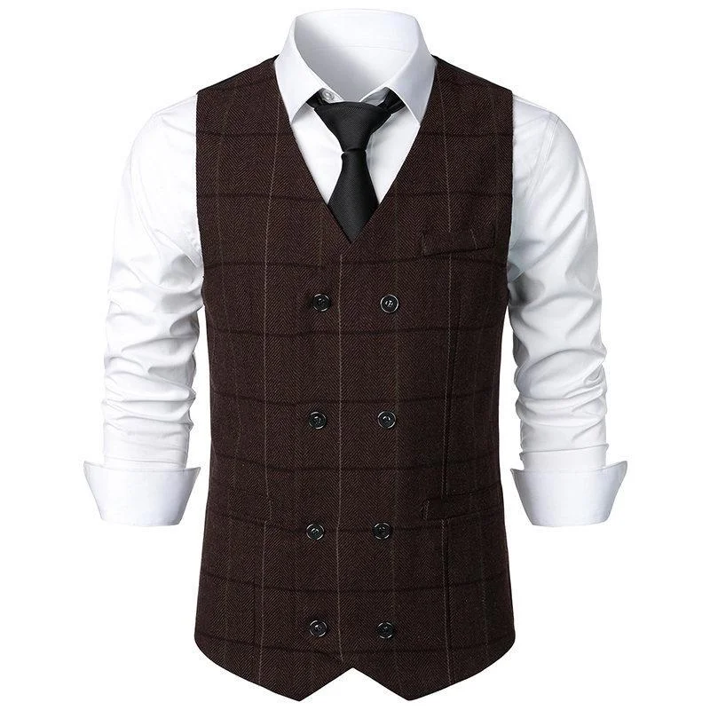 mens-vintage-plaid-v-neck-double-breasted-suit-vest-70463888z