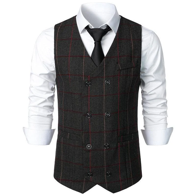 mens-vintage-plaid-v-neck-double-breasted-suit-vest-70463888z