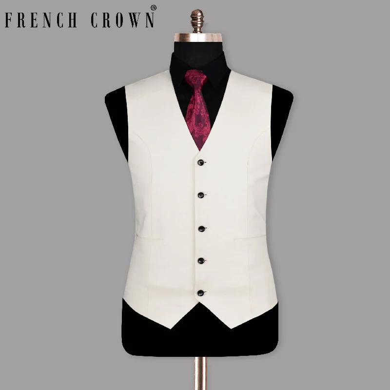 Pearl White Luxurious Linen Waistcoat