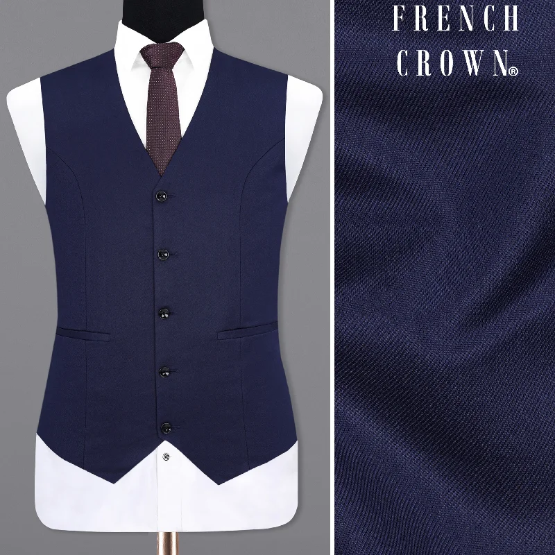 Thunder Blue Solid Waistcoat