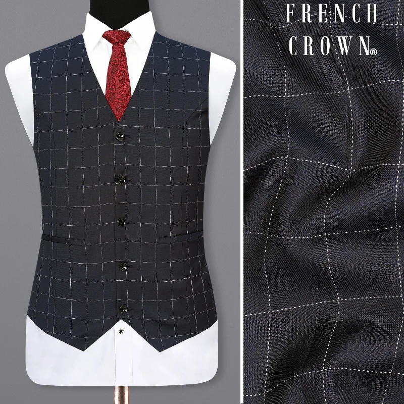 Thunder Blue Solid Waistcoat