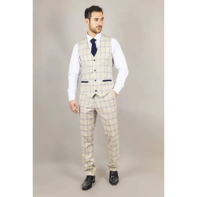 warwick-mens-beige-checked-waistcoat