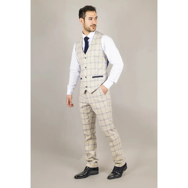 warwick-mens-beige-checked-waistcoat