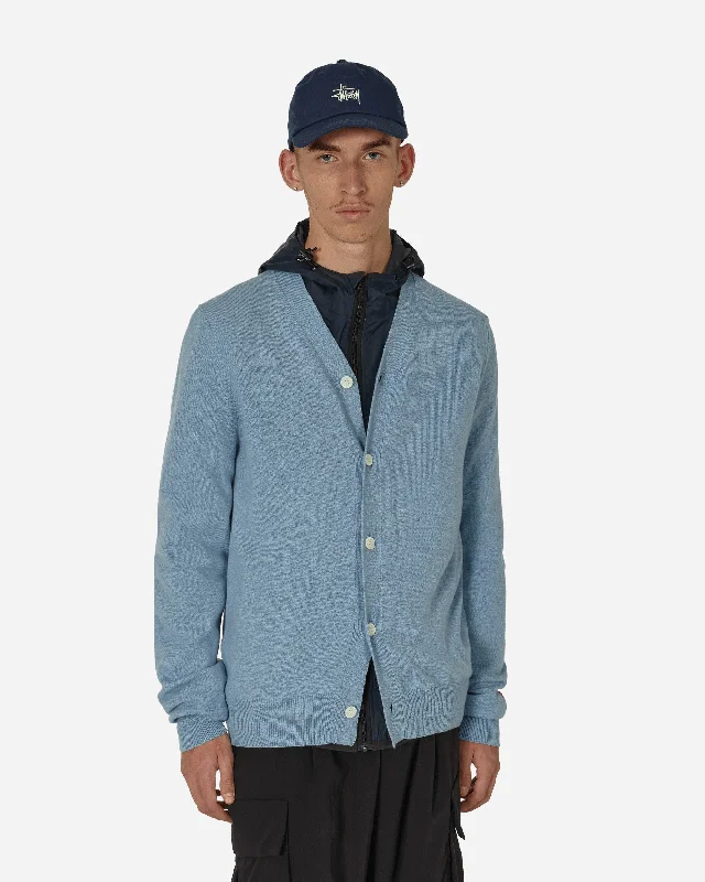 Lambswool V Neck Cardigan Light Blue