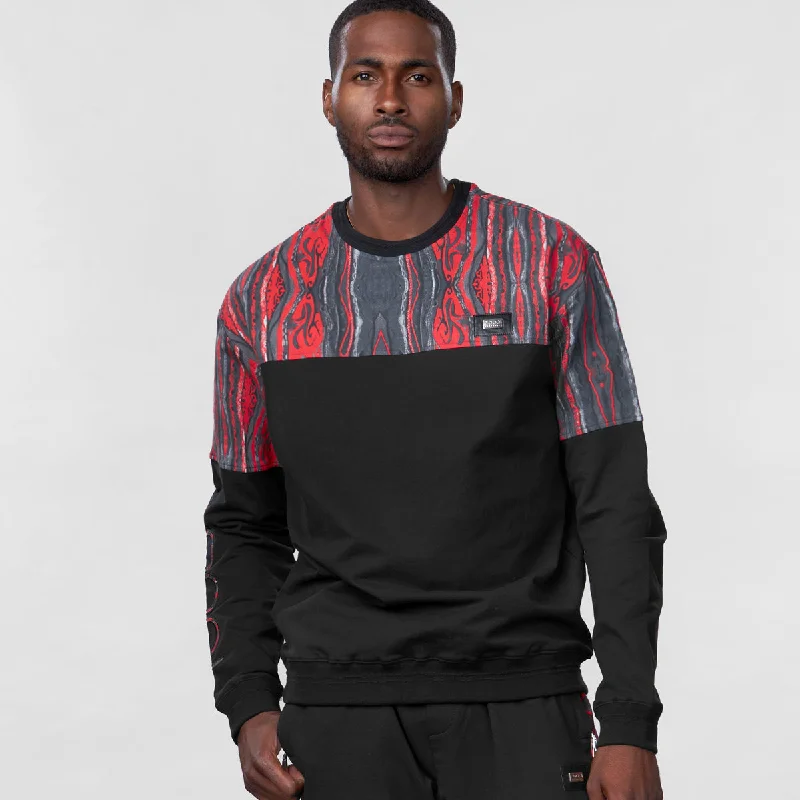 COOGI Classic Red-Black Fleece Crewneck