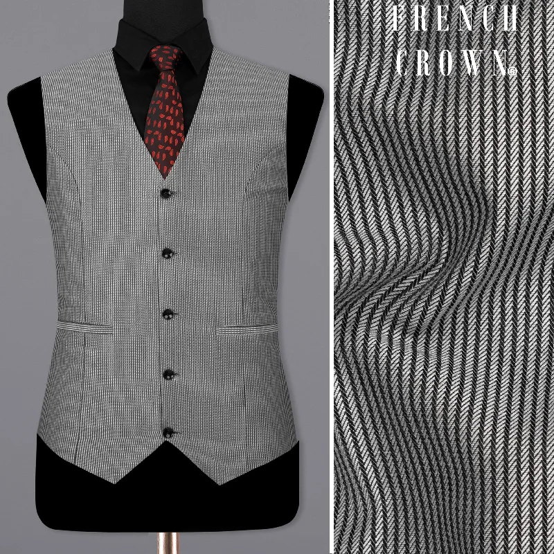 Gainsboro Gray Striped Waistcoat