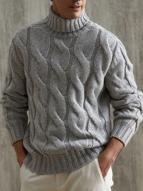 gray-versatile-turtleneck-cable-knitted-pullover-sweater-87917986d