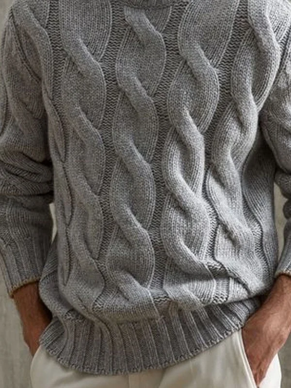 gray-versatile-turtleneck-cable-knitted-pullover-sweater-87917986d