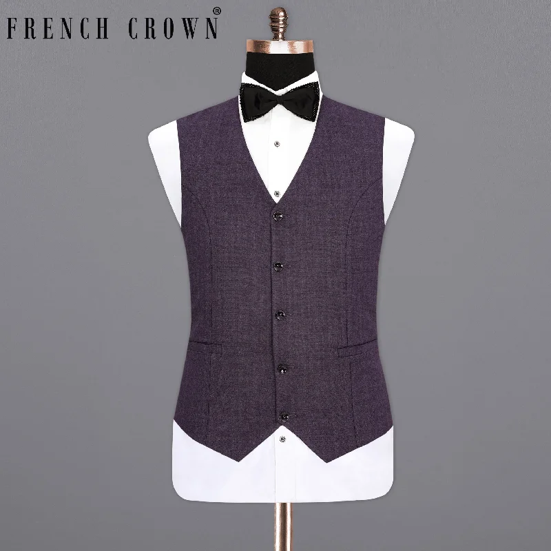 Gunmetal Purple Plaid Waistcoat