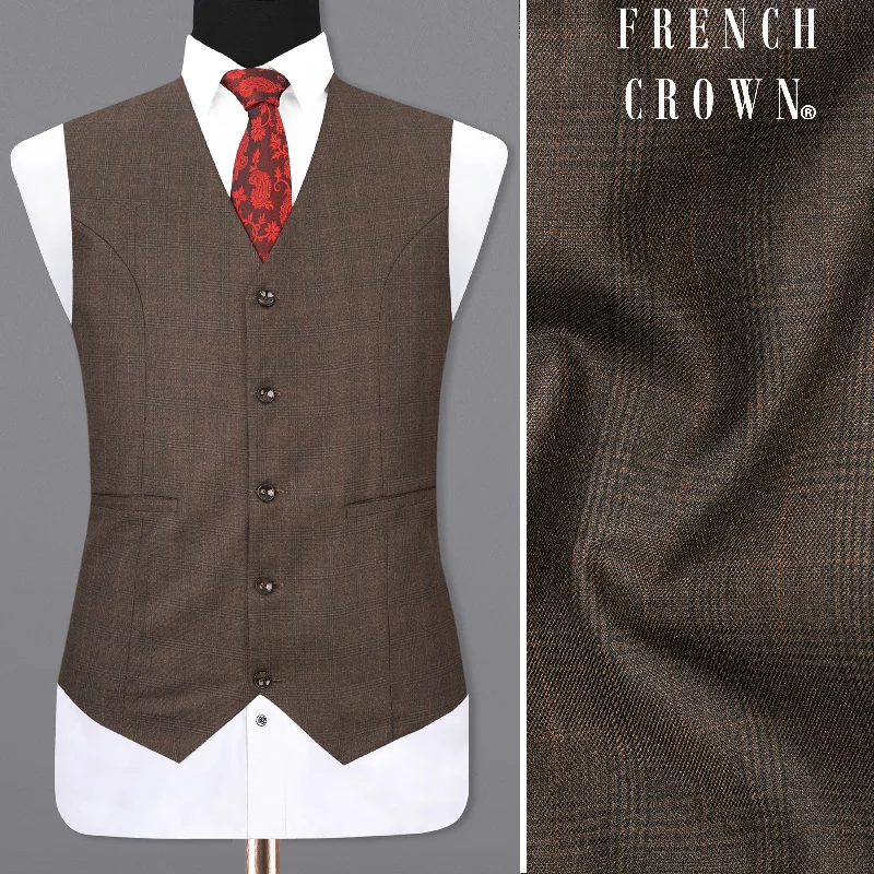 Matterhorn Brown Textured Waistcoat