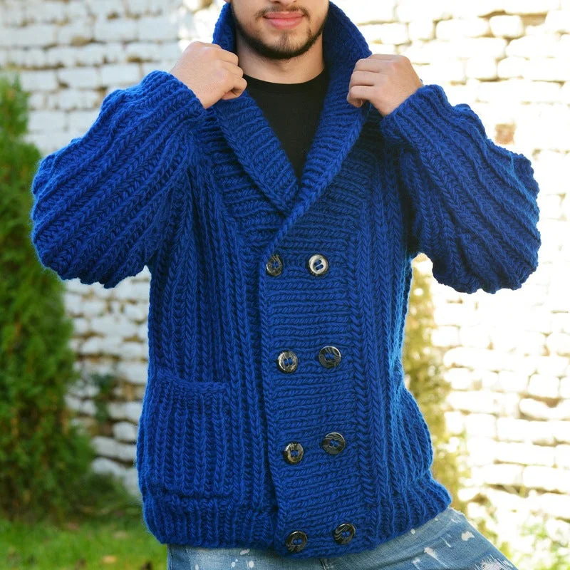 mens-casual-solid-color-lapel-double-breasted-long-sleeve-knitted-cardigan-30827802m