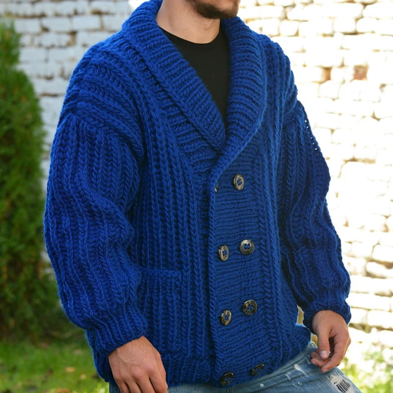 mens-casual-solid-color-lapel-double-breasted-long-sleeve-knitted-cardigan-30827802m