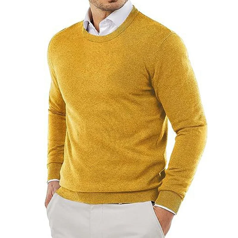 mens-casual-solid-color-round-neck-knitted-pullover-sweater-60940040m