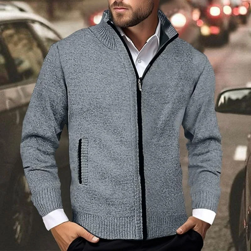 mens-casual-stand-collar-colorblock-long-sleeve-zipper-knitted-cardigan-20949799m