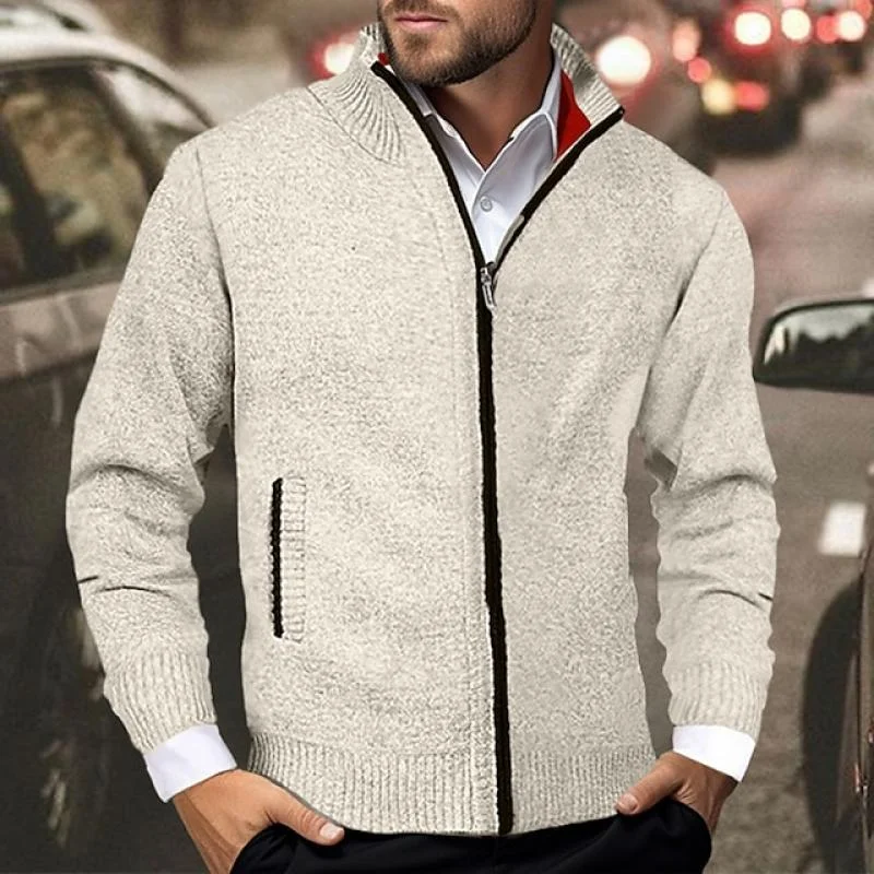 mens-casual-stand-collar-colorblock-long-sleeve-zipper-knitted-cardigan-20949799m