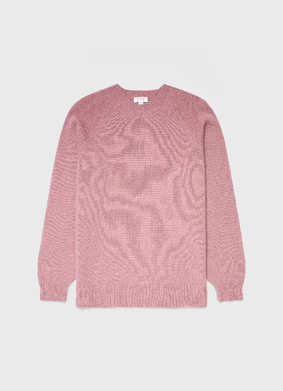 Men's Lambswool Crew Neck Jumper in Vintage Pink