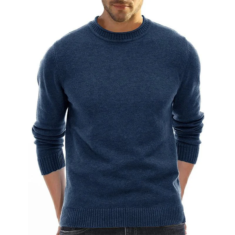 Men's Solid Round Neck Casual Sweater 27207117Z