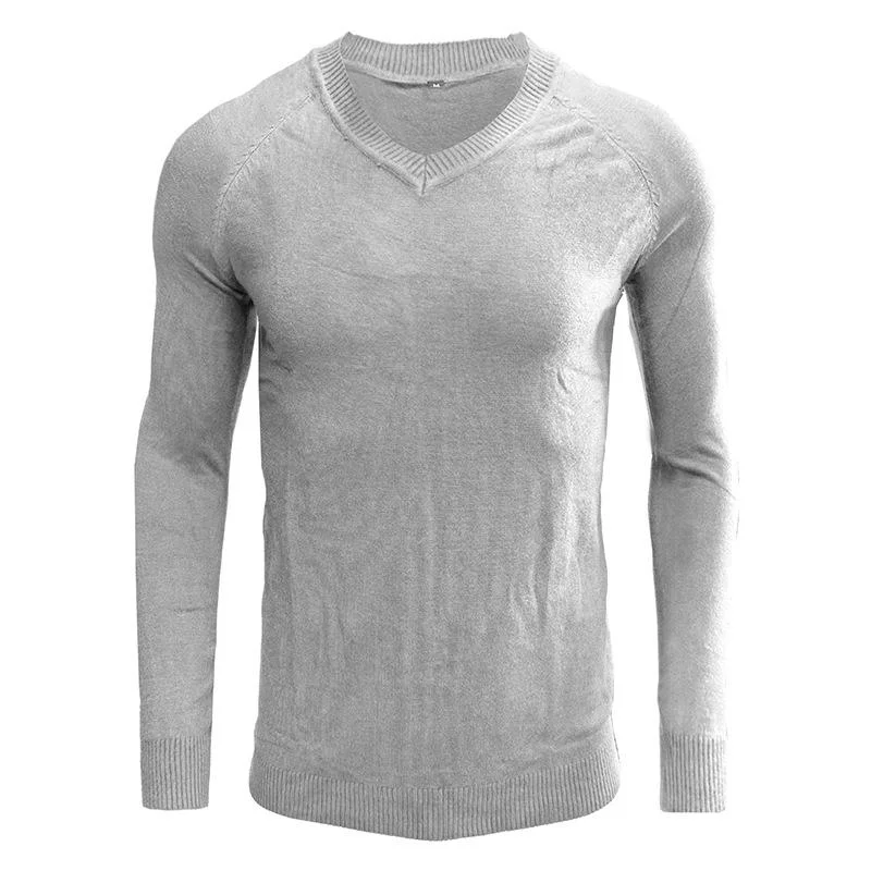 mens-v-neck-solid-color-long-sleeved-bottoming-sweater-63145018x