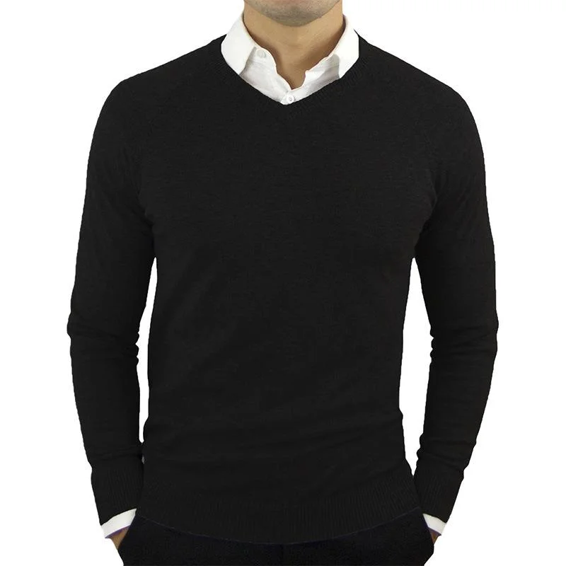 mens-v-neck-solid-color-long-sleeved-bottoming-sweater-63145018x