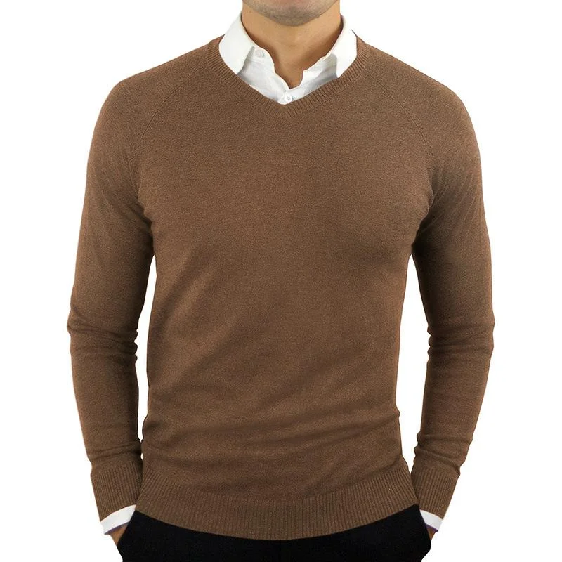 mens-v-neck-solid-color-long-sleeved-bottoming-sweater-63145018x